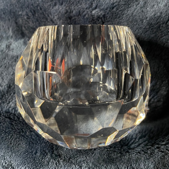 Oleg Cassini Crystal Votive Candle Holder 2.5" Cut Ball Design - Picture 3 of 8